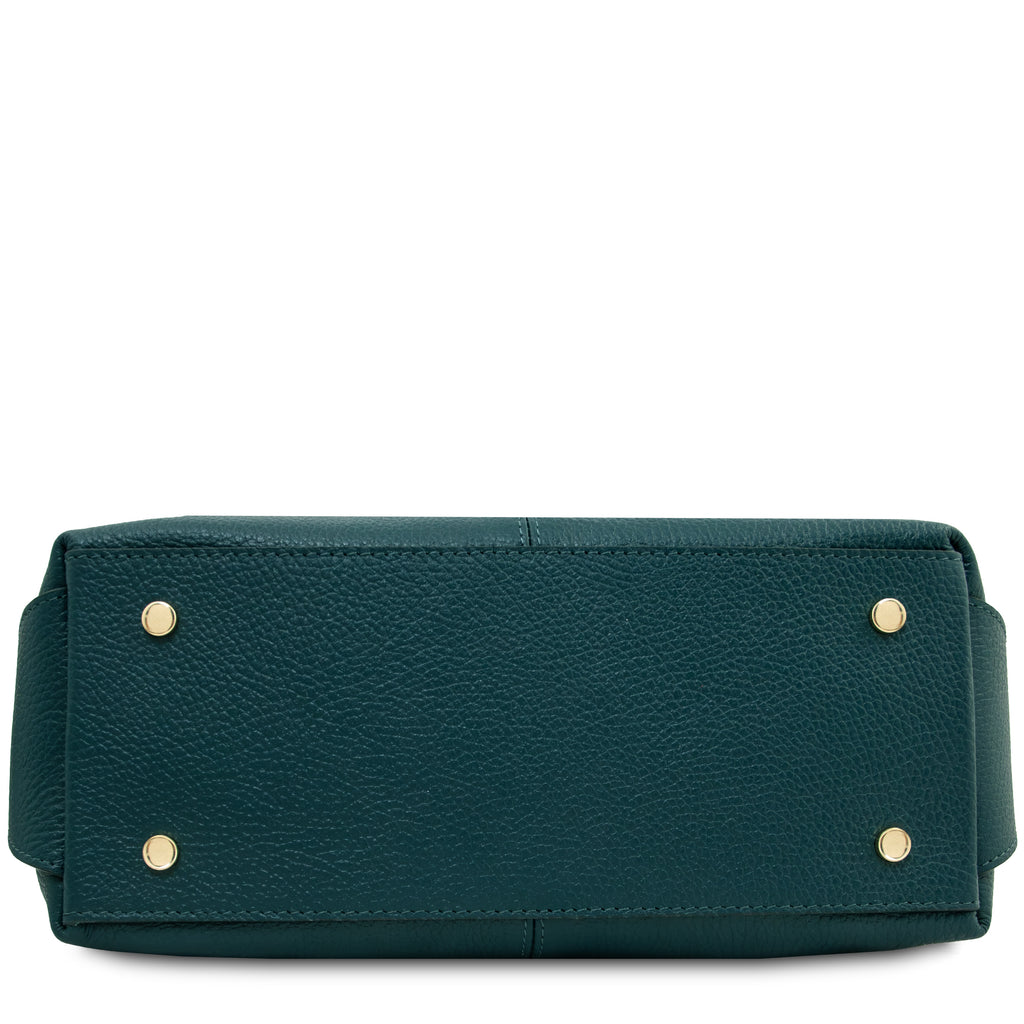 Sac à main bowling femme cuir grainé souple bandoulière RIBELLE