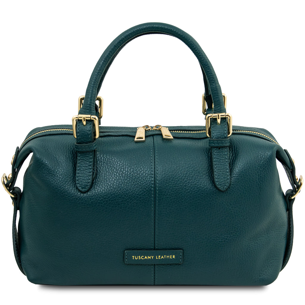 Sac à main bowling femme cuir grainé souple bandoulière RIBELLE