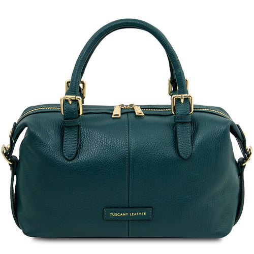 Sac à main bowling femme cuir grainé souple bandoulière RIBELLE