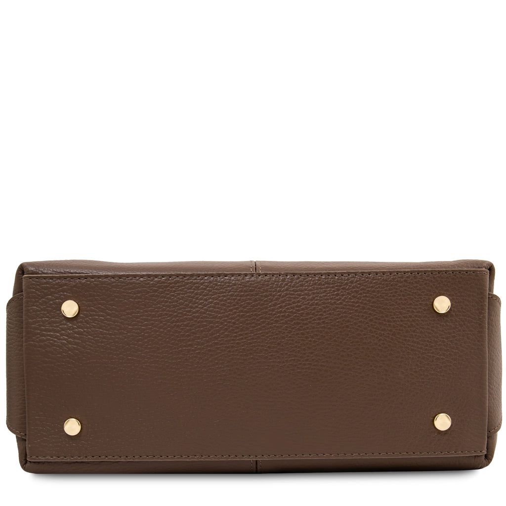 Sac à main bowling femme cuir grainé souple bandoulière RIBELLE