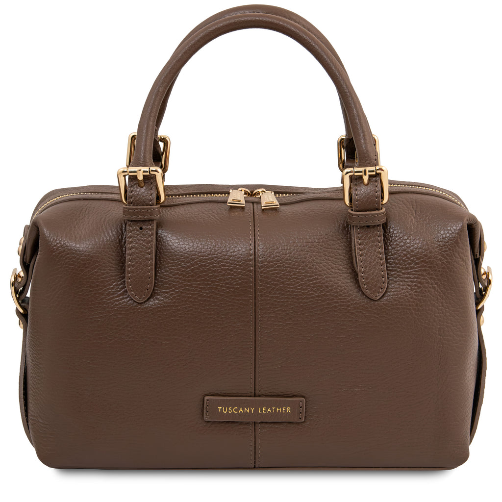 Sac à main bowling femme cuir grainé souple bandoulière RIBELLE