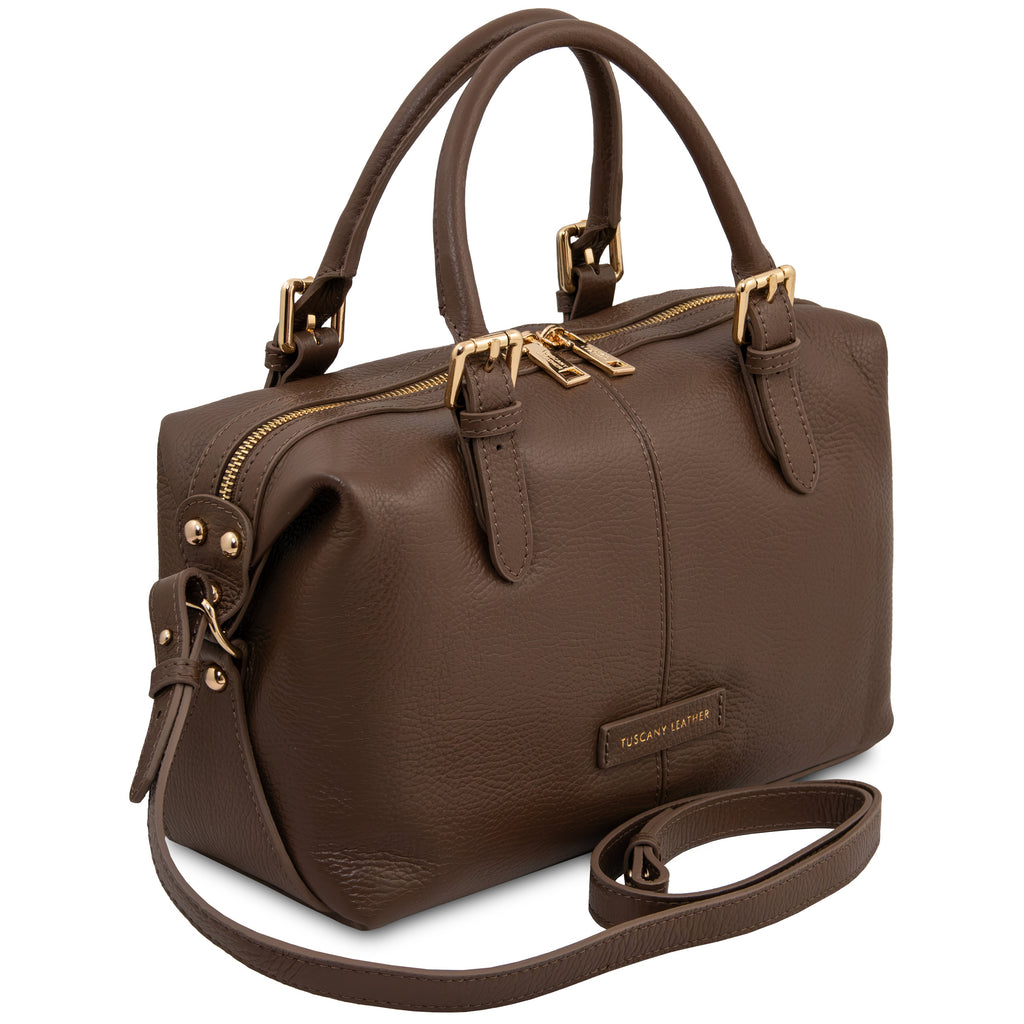 Sac à main bowling femme cuir grainé souple bandoulière RIBELLE