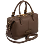 Sac à main bowling femme cuir grainé souple bandoulière RIBELLE