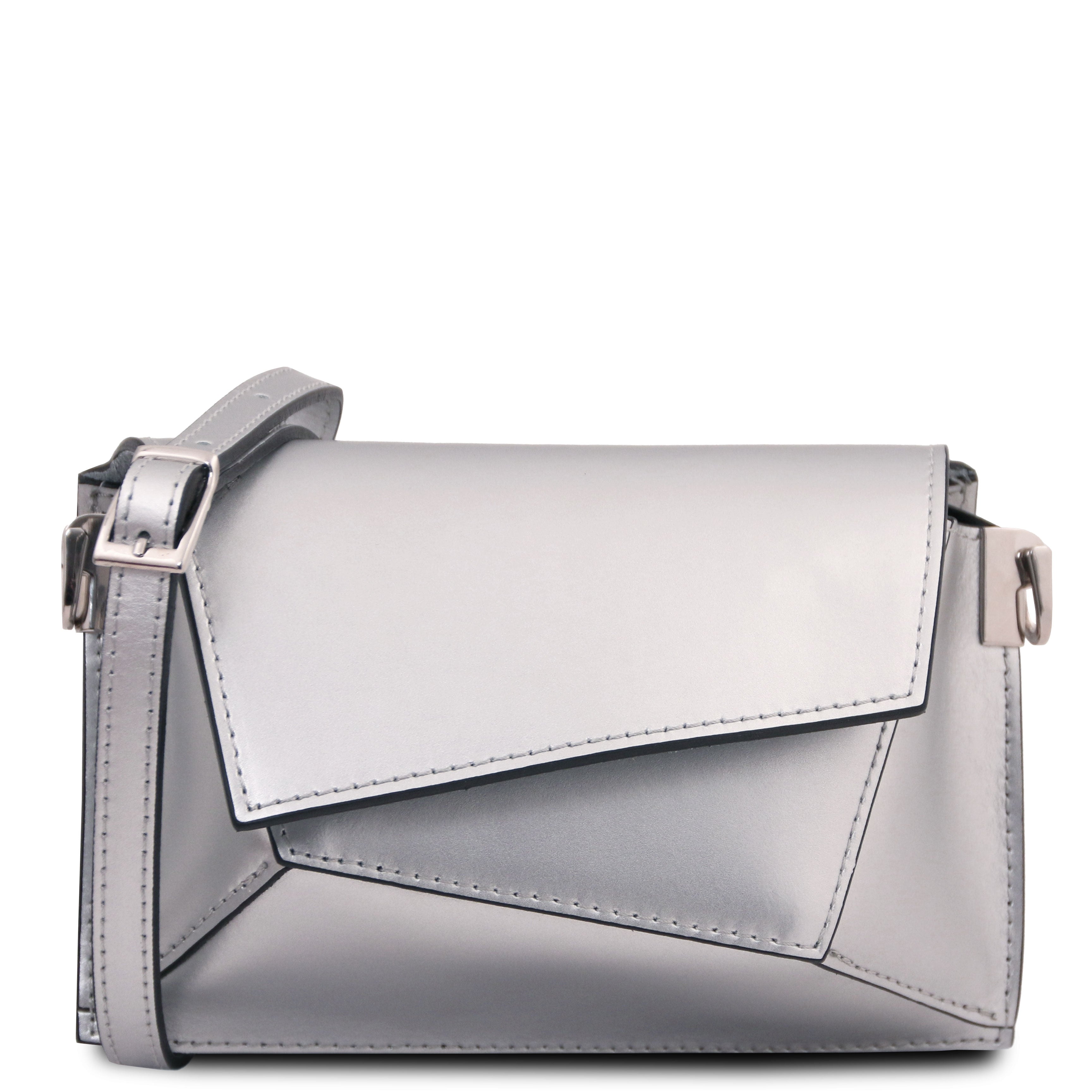 LUMINA — Sac bandoulière en cuir métallisé