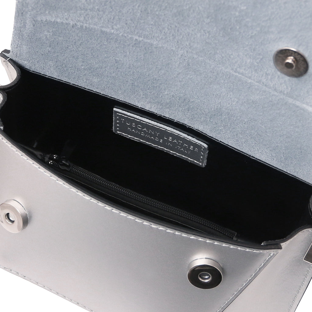 LUMINA — Sac bandoulière en cuir métallisé