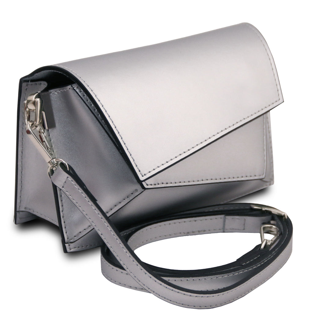 LUMINA — Sac bandoulière en cuir métallisé