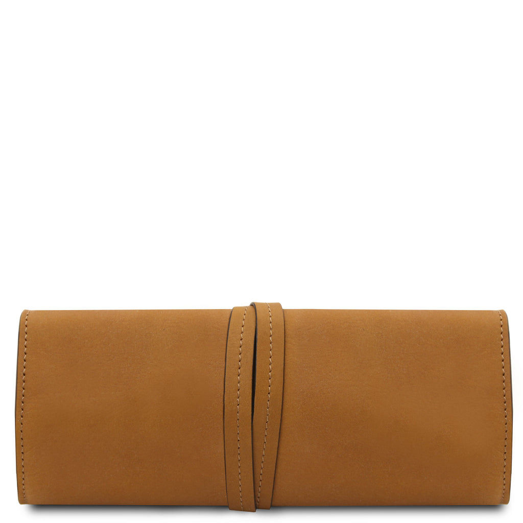 Trousse à bijoux GEMMA en cuir pleine fleur