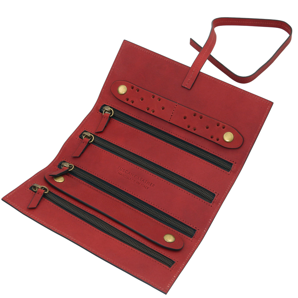 Trousse à bijoux GEMMA en cuir pleine fleur