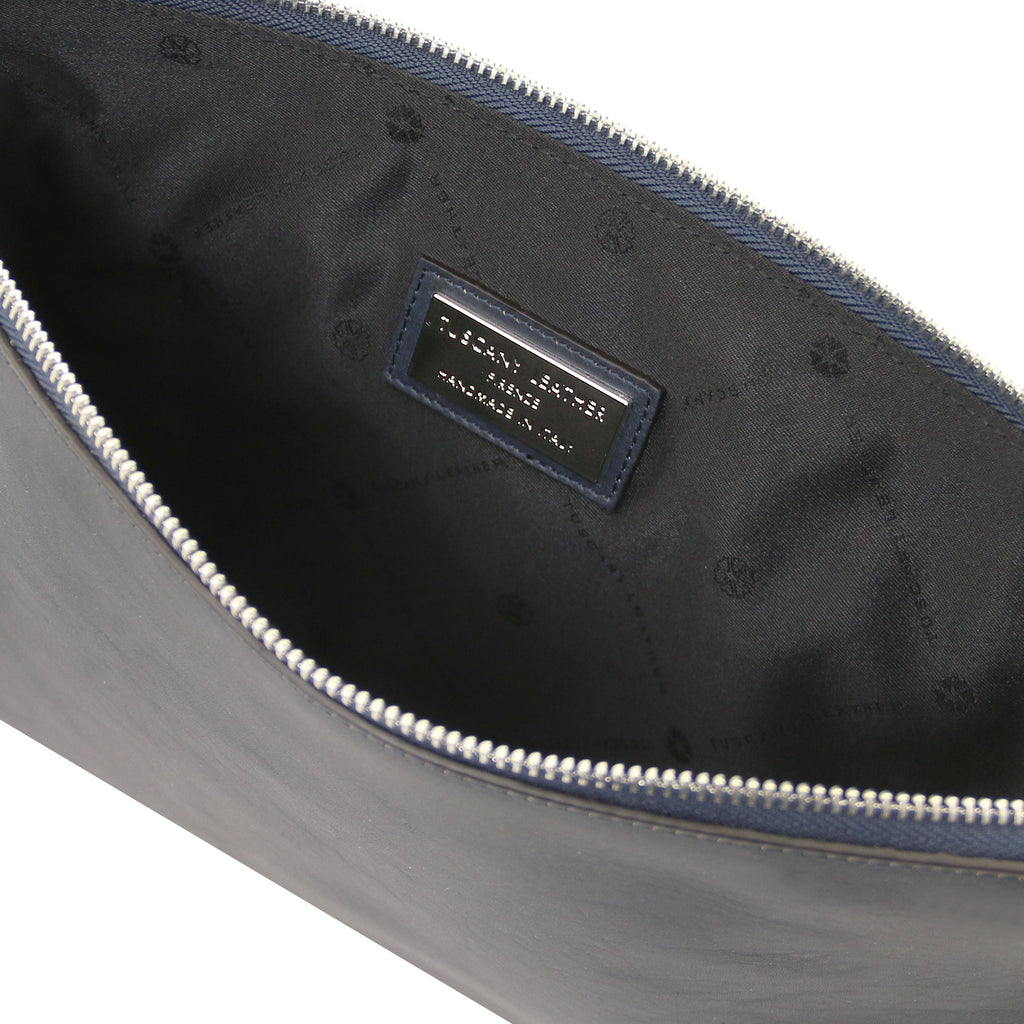 Maxi pochette homme cuir pleine fleur dragonne GIULIO