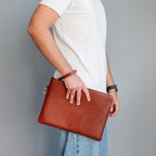 Maxi pochette homme cuir pleine fleur dragonne GIULIO