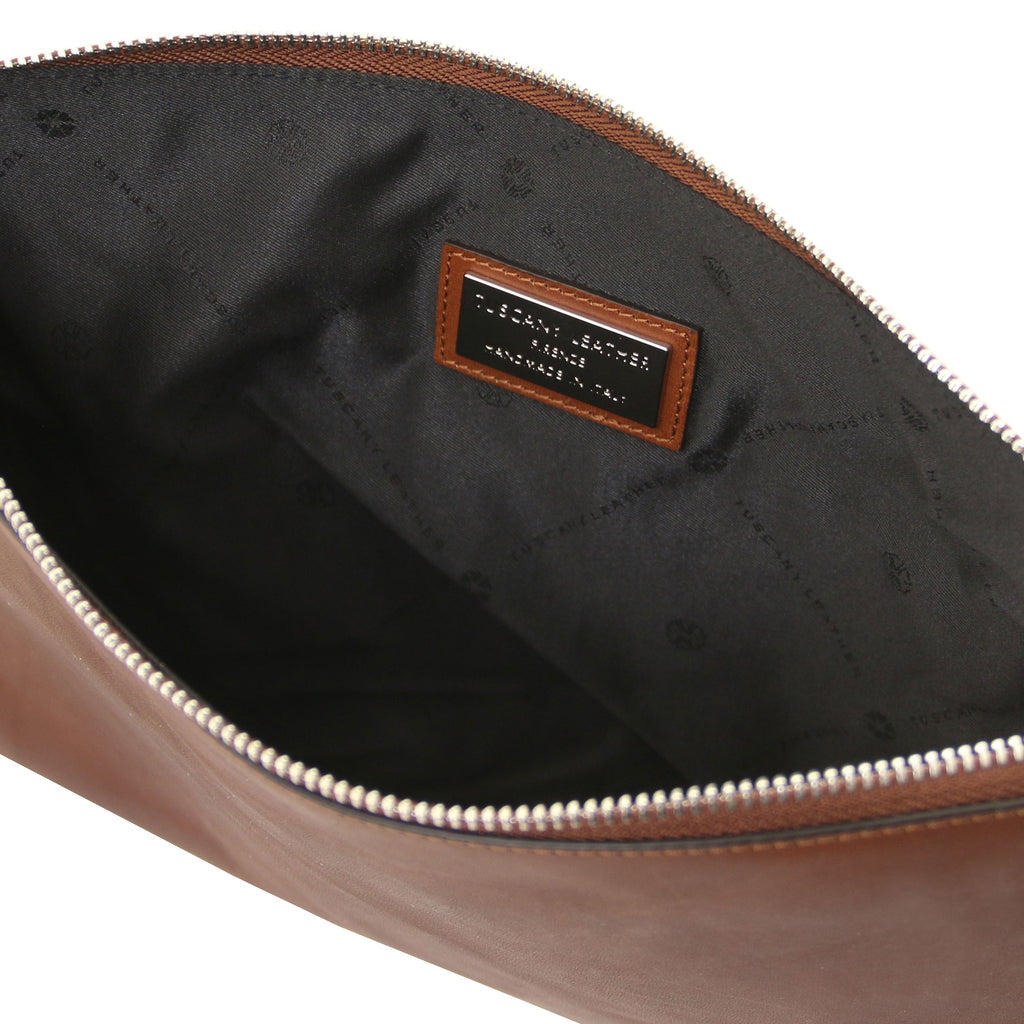 Maxi pochette homme cuir pleine fleur dragonne GIULIO