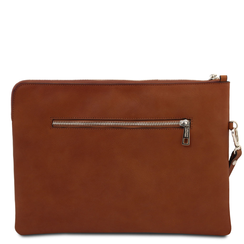 Maxi pochette homme cuir pleine fleur dragonne GIULIO