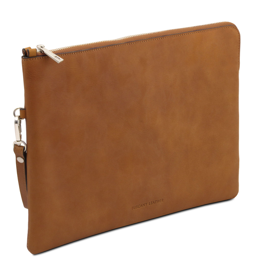 Maxi pochette homme cuir pleine fleur dragonne GIULIO