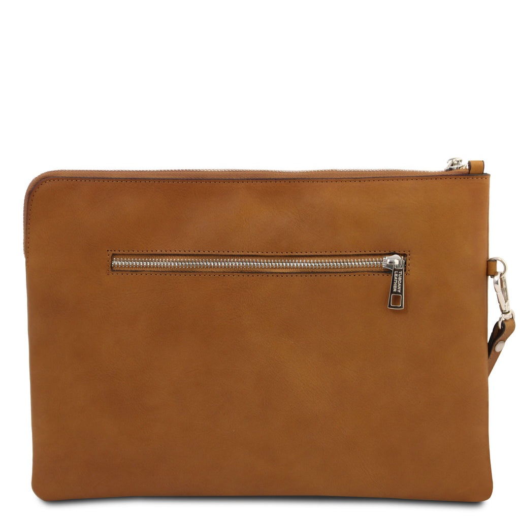 Maxi pochette homme cuir pleine fleur dragonne GIULIO
