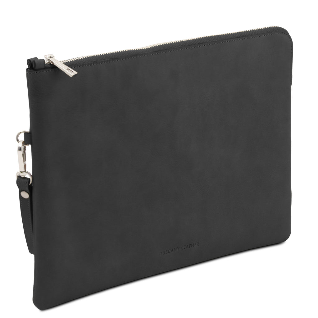 Maxi pochette homme cuir pleine fleur dragonne GIULIO