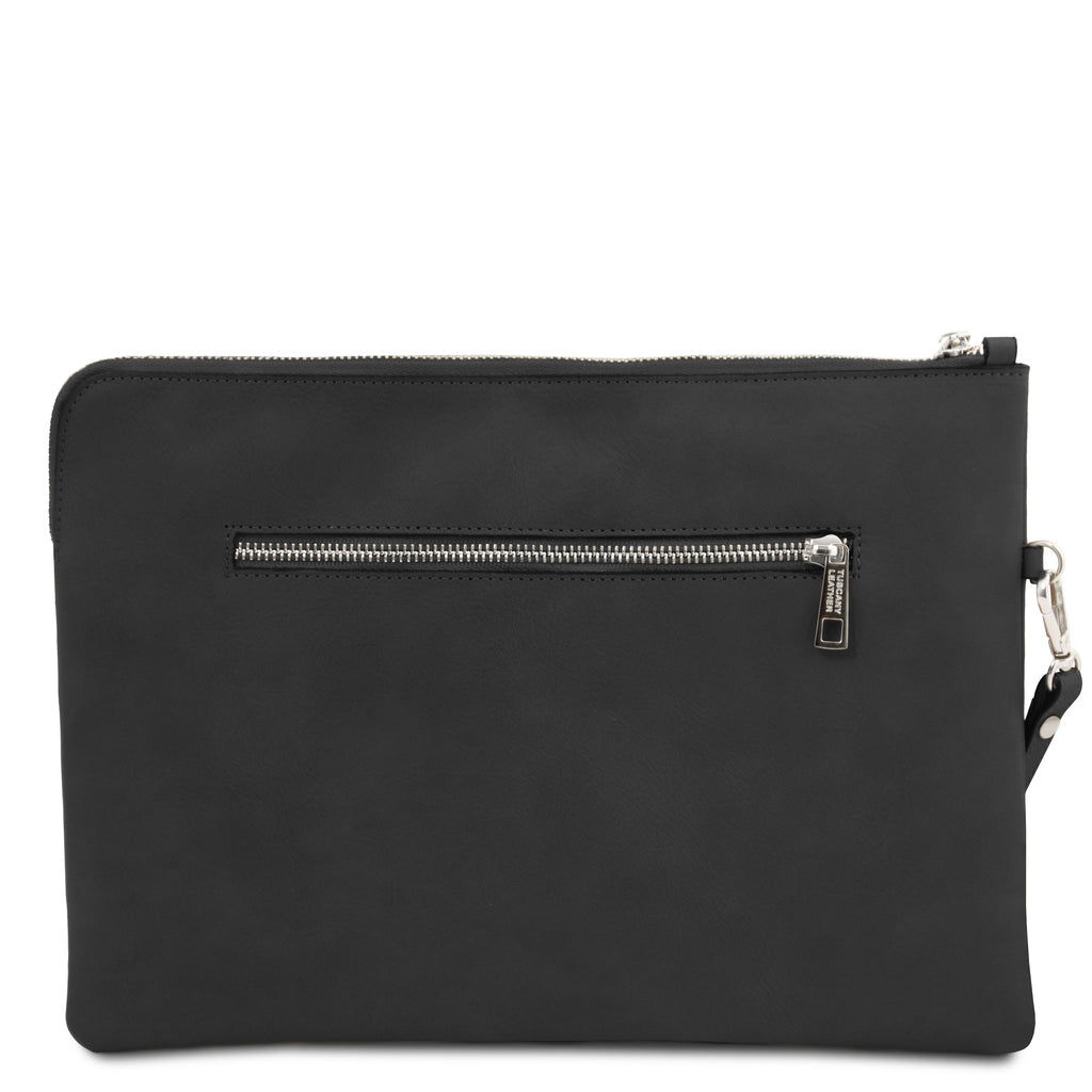 Maxi pochette homme cuir pleine fleur dragonne GIULIO
