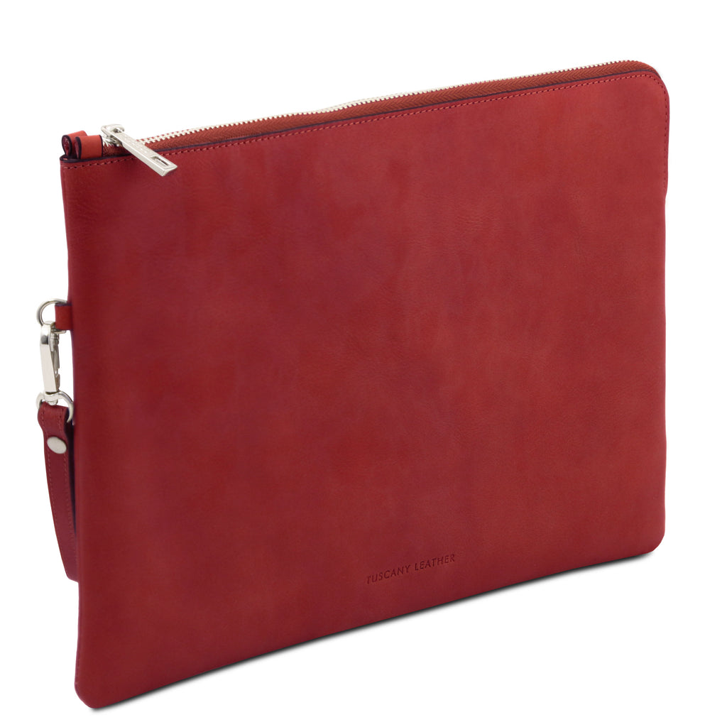 Maxi pochette homme cuir pleine fleur dragonne GIULIO