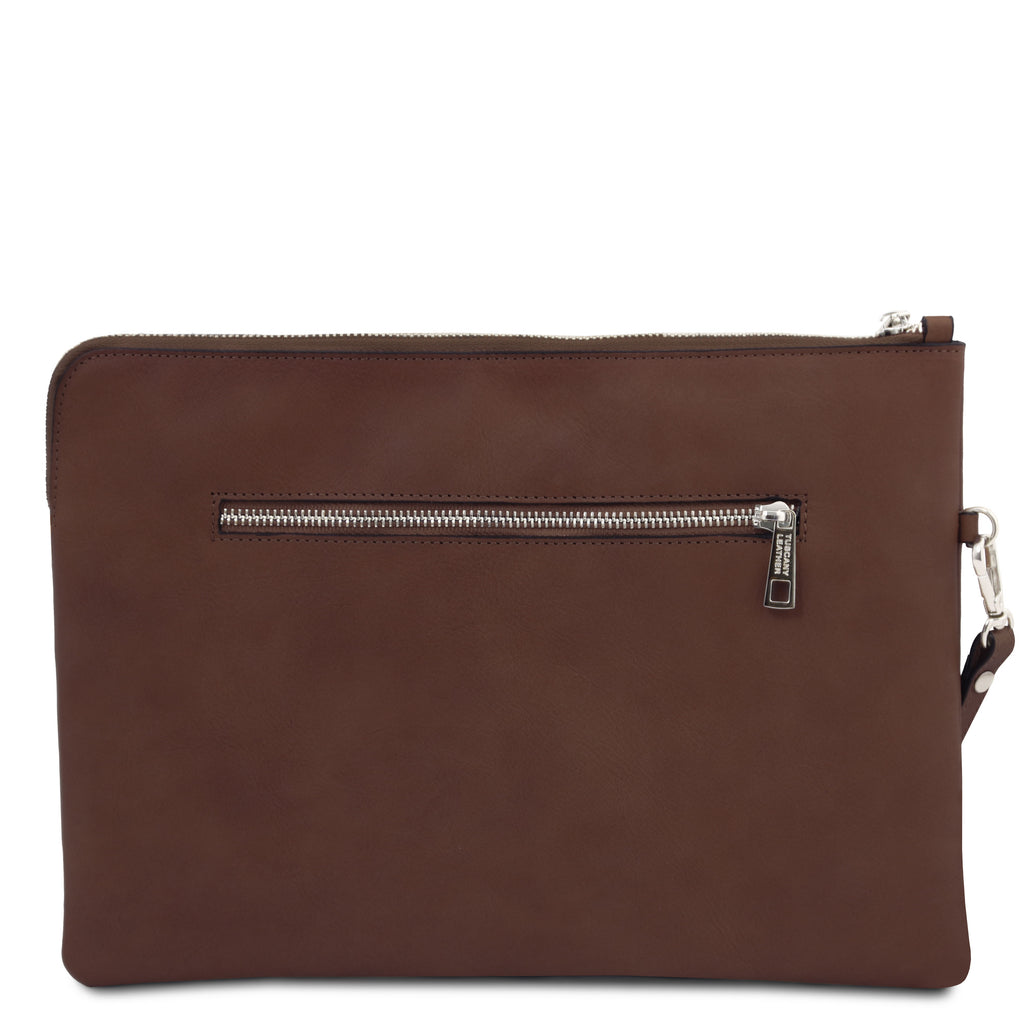 Maxi pochette homme cuir pleine fleur dragonne GIULIO