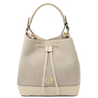 Sac seau femme OSTREA en daim et cuir effet autruche