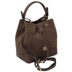 Sac seau femme OSTREA en daim et cuir effet autruche