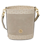 Sac seau femme OSTREA cuir suède effet autruche bandoulière