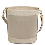 Sac seau femme OSTREA cuir suède effet autruche bandoulière