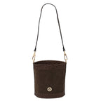Sac seau femme OSTREA cuir suède effet autruche bandoulière