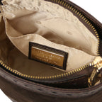 Sac seau femme OSTREA cuir suède effet autruche bandoulière