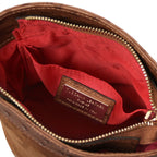 Sac seau femme OSTREA cuir suède effet autruche bandoulière