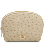 Trousse de toilette femme cuir imprimé effet autruche VERA