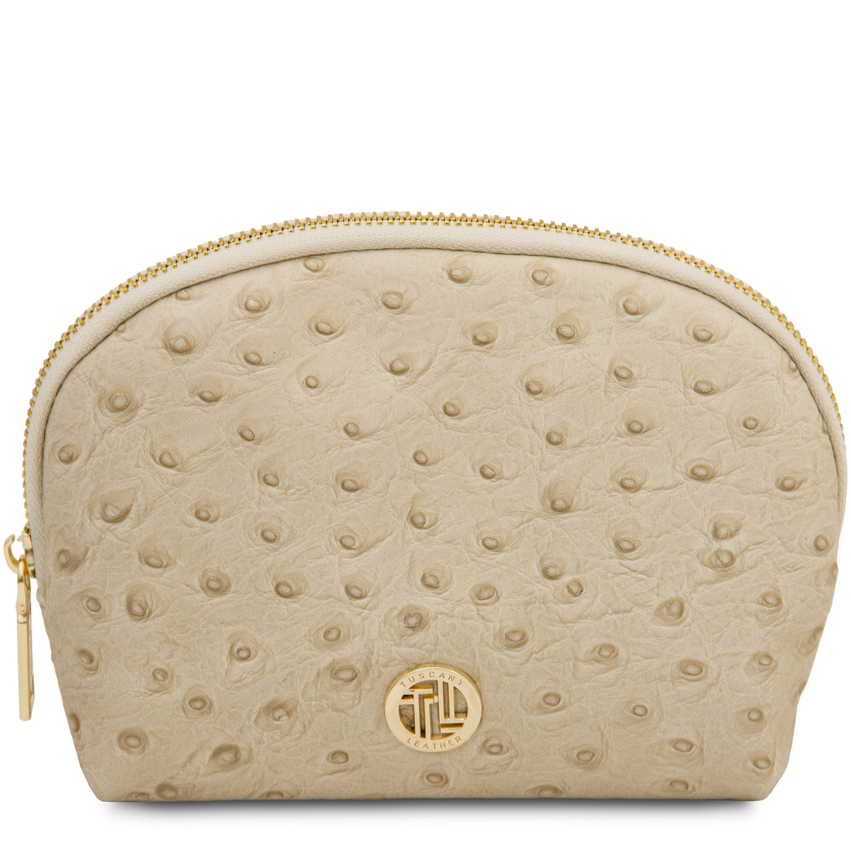 Trousse de toilette femme cuir imprimé effet autruche VERA