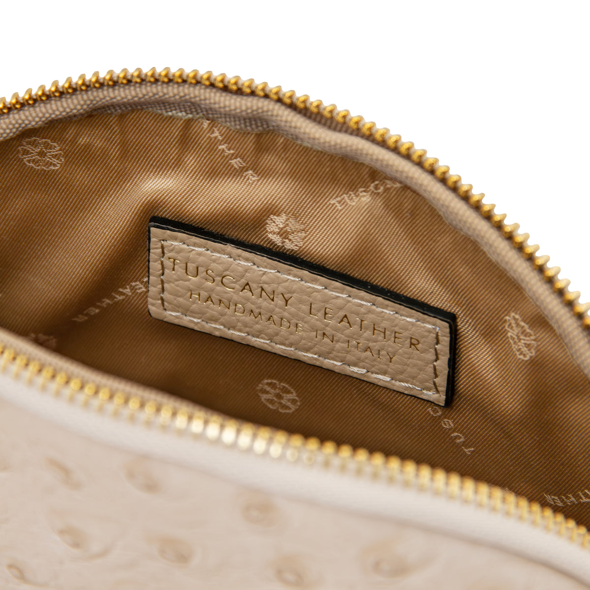 Trousse de toilette femme cuir imprimé effet autruche VERA