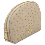 Trousse de toilette femme cuir imprimé effet autruche VERA