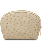 Trousse de toilette femme cuir imprimé effet autruche VERA