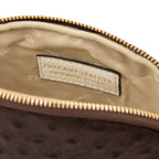 Trousse de toilette femme cuir imprimé effet autruche VERA