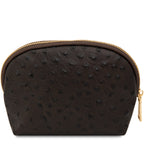 Trousse de toilette femme cuir imprimé effet autruche VERA