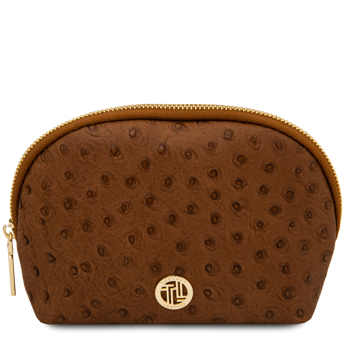 Trousse de toilette femme cuir imprimé effet autruche VERA