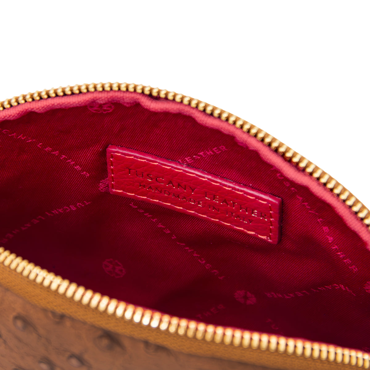 Trousse de toilette femme cuir imprimé effet autruche VERA