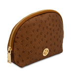 Trousse de toilette femme cuir imprimé effet autruche VERA