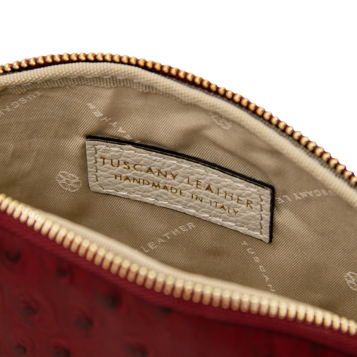 Trousse de toilette femme cuir imprimé effet autruche VERA