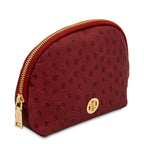 Trousse de toilette femme cuir imprimé effet autruche VERA