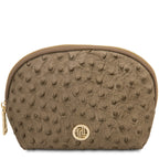 Trousse de toilette femme cuir imprimé effet autruche VERA