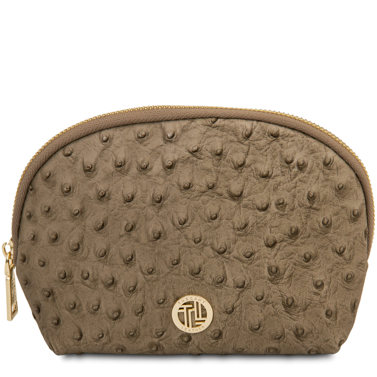 Trousse de toilette femme cuir imprimé effet autruche VERA