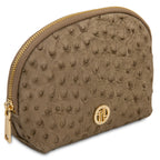 Trousse de toilette femme cuir imprimé effet autruche VERA