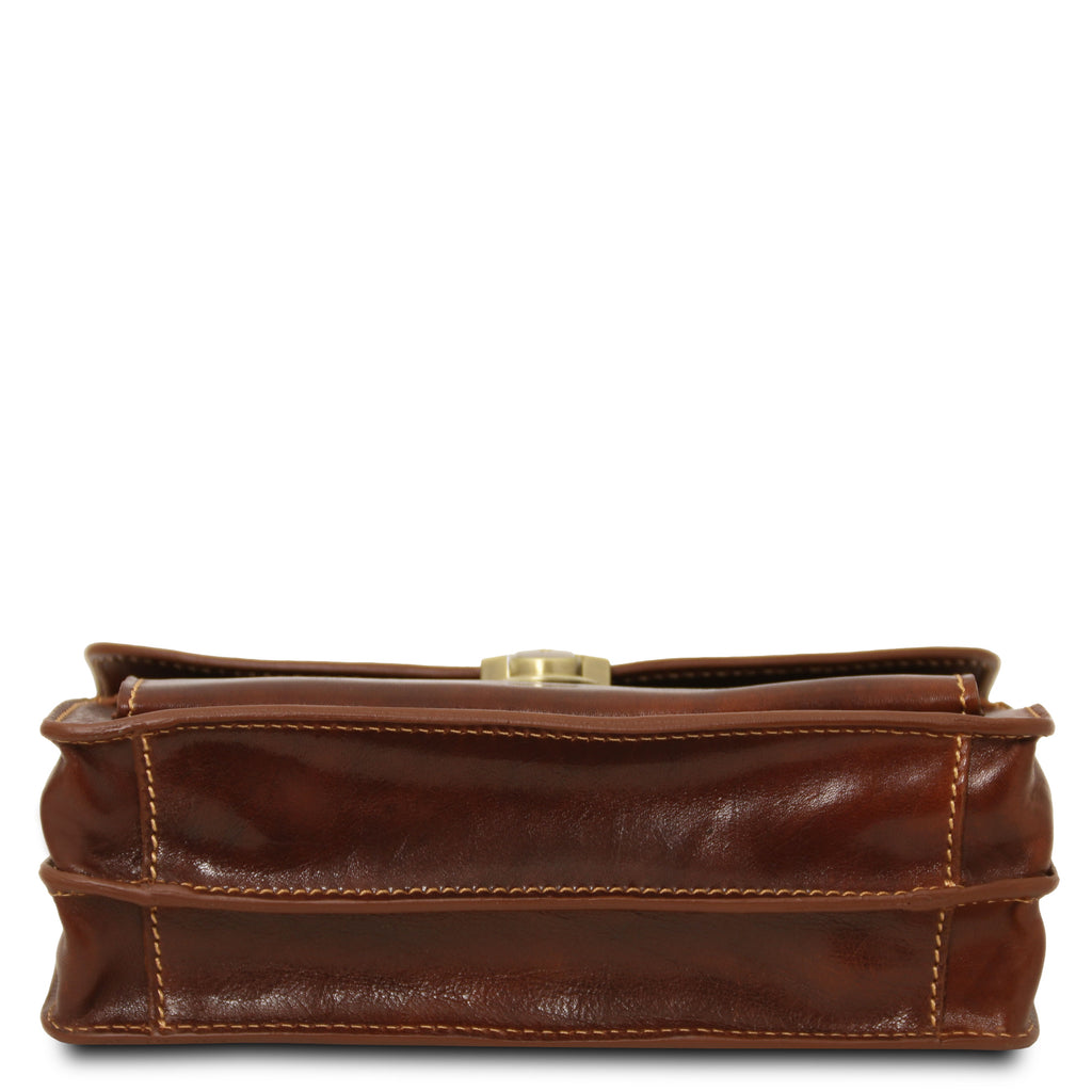 Pochette homme cuir pleine fleur 2 compartiments dragonne MAX