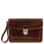Pochette homme cuir pleine fleur 2 compartiments dragonne MAX