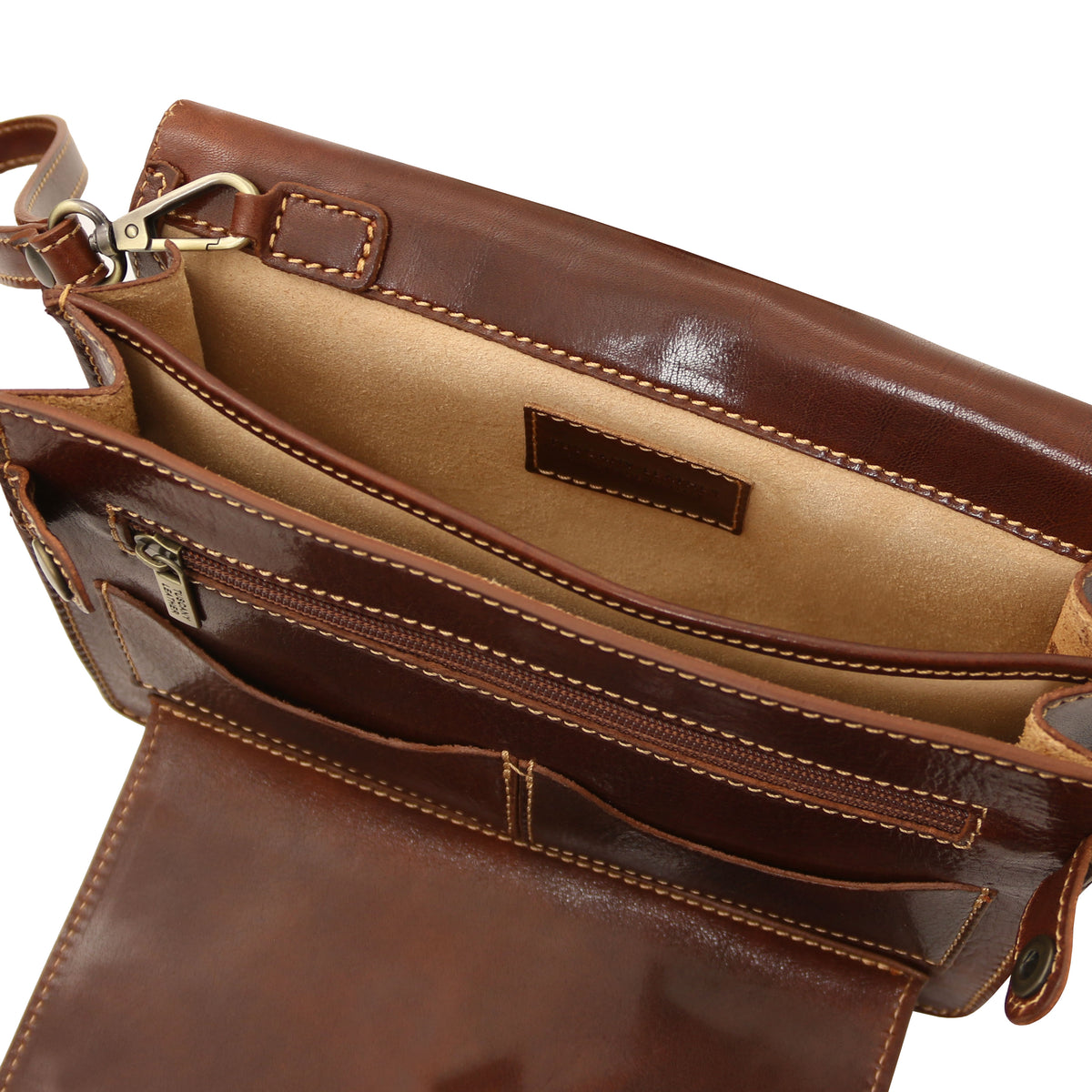 Pochette homme cuir pleine fleur 2 compartiments dragonne MAX