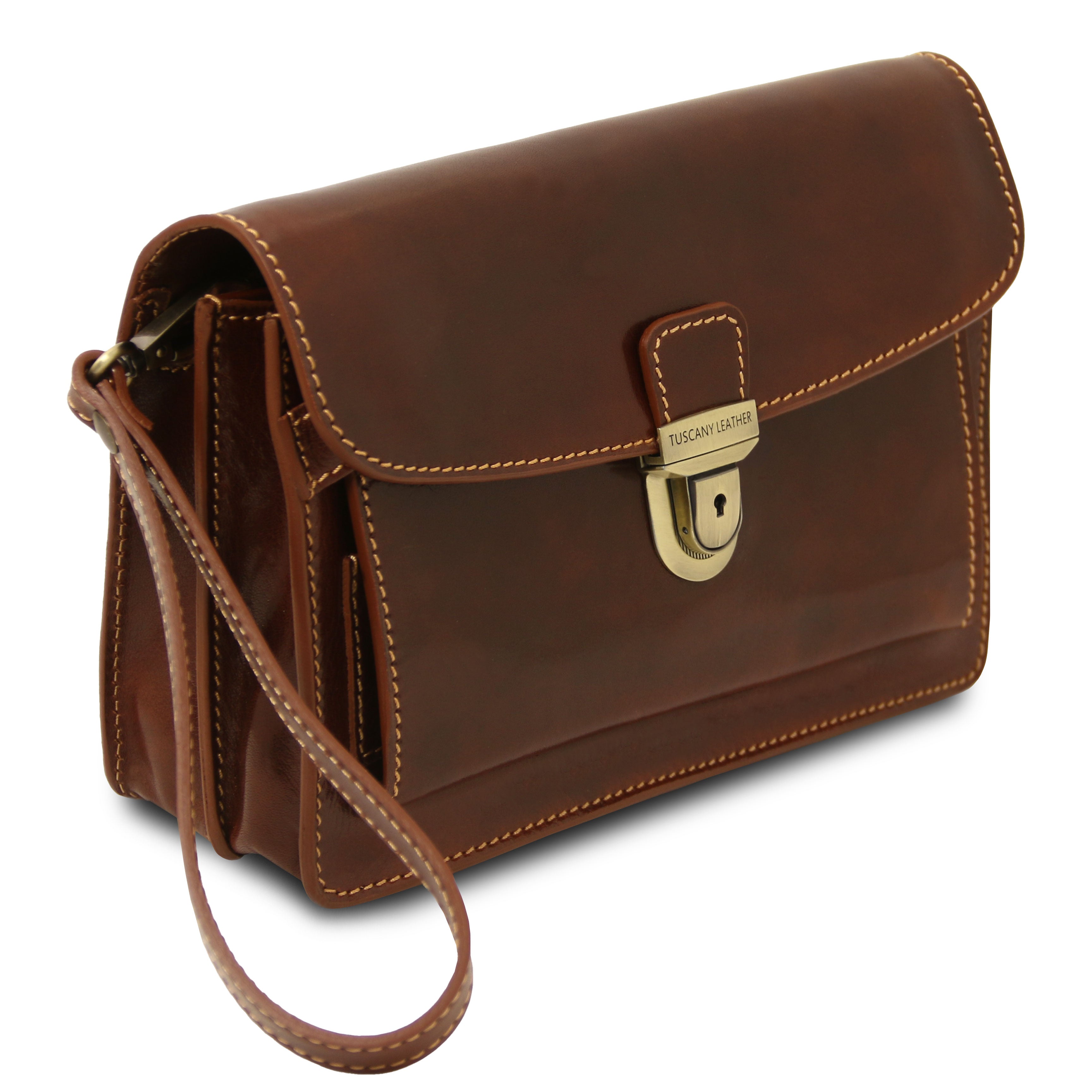 Pochette homme cuir pleine fleur 2 compartiments dragonne MAX Secondary image