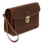 Pochette homme cuir pleine fleur 2 compartiments dragonne MAX