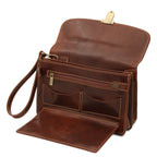 Pochette homme cuir pleine fleur 2 compartiments dragonne MAX